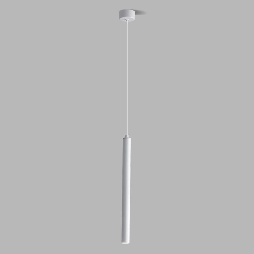 Led Spot Light Tube Metal Hanging Lamp Shade Kitchen Island Lighting Fixture, Modern Suspended Lamps Chandelier Ceiling Lights for Dining Room Bedroom Bedside/Blanc/1Light