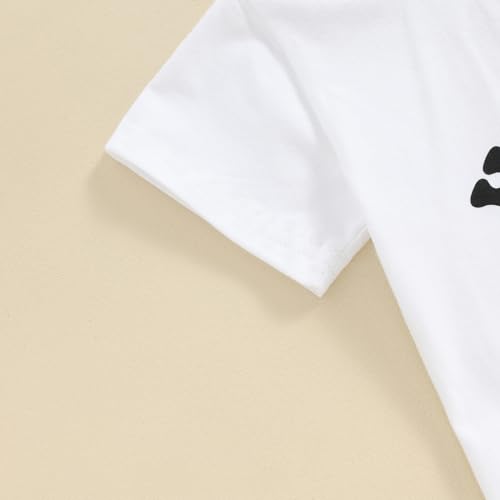 Toddler Baby Girl Easter Outfits Short Sleeve T Shirt Top Bunny Print Bell-Bottom Flared Pants Summer Clothes Set4