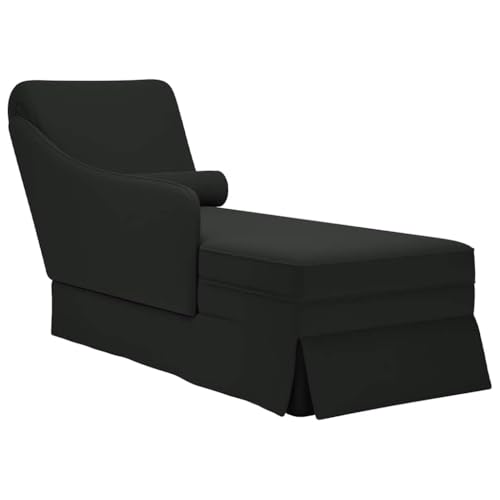 vidaXL Chaise Longue Respaldo reposabrazos Derecho Terciopelo Negro, sillón, diván, Silla de salón, sofá Silla, Tumbona, sofá de salón, diván de salón