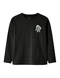 NAME IT Jungen Nkmothon Ls Nreg Top Ps, Black, 134/140 cm
