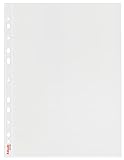 Esselte A4-Sichttaschen, 25 Klarsichthüllen für Dokumente/Papier mit universellem Abheftstreifen, Ringbücher/Heftmappen, zur Schreibtischorganisation, Colour’Breeze Serie, transparent, 628468