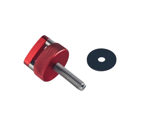 Image of DEWHEL Aluminum Red Hard Top Quick Removal Fastener Thumb Screws W /D-Ring Compatible with Jeep Wrangler JK JKU JL JLU JT