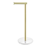 marmor messing vase RUTSCHFEST: 5 rutschfeste Unterlagen (starke Kleber Unterlage), die Sie an der Marmorbasis befestigen können, um zu verhindern, dass sich der stehende Klopapierrollenhalter an einen anderen Ort bewegt. Gesamtgewicht: 2 KG.