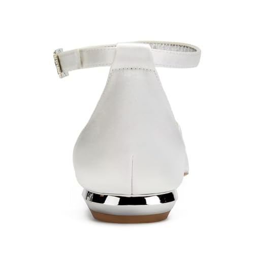 Mesh Rhinestones Wedding Flats for Bride Pointed Toe Formal Party Dress Shoes Flat4