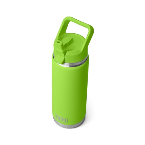 Image of YETI Rambler 26 oz Bottle, Vacuum Insulated, Stainless Steel with Color Matching Straw Cap
