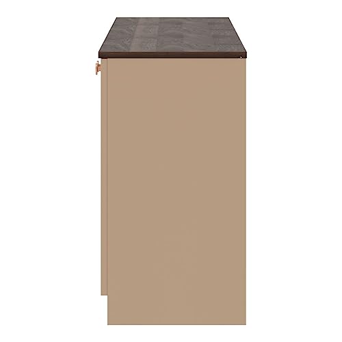 Image of Wakefit Engineered Wood Sideboard | 1 Year Warranty | Storage Cabinet for Home Kitchen Living Room | 2 Closed Compartments, 2 Drawers & 2 Open Shelves | Kilo - Brown