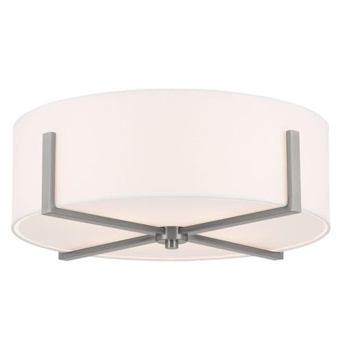 KICHLER Malen 4-Light Flush Mount, Updated Light with White Fabric Shade in Champagne Bronze, for Bedroom, Hallway, Kitchen, or Smaller Mudroom (20" x 8.25") by Kichler - Image 5