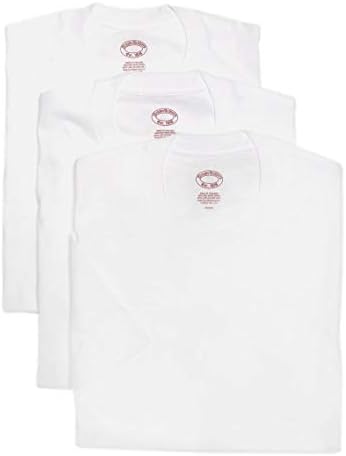 Brooks Brothers Men's 3 Pack Combed Cotton Crewneck Short Sleeve Tee Undershirt Shirt Pack White (Large)