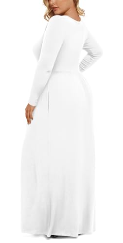 Image of LONGYUAN Women's Plus Size Maxi Dresses for Curvy Women Casual Long Dress XL-6XL