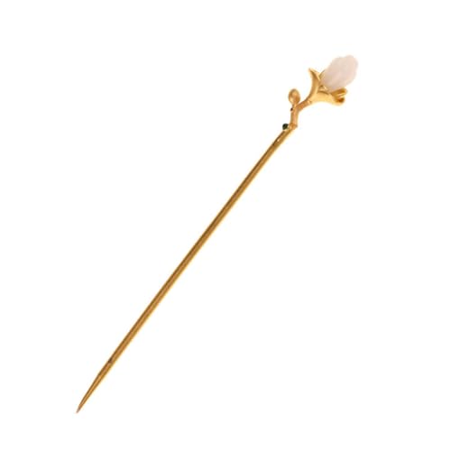 MAJORMENCH Palillo Cabello Vintage Dorado Estilo Antiguo, Horquilla para Mujer Diseño de Tulipán y Magnolia, Accesorio Elegante para Moños y Peinados Tradicionales, Adecuado para Bodas y Uso