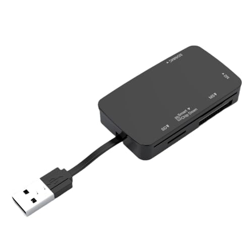 BUAGOUWZ Lector de Tarjetas USB 2.0 6 en 1, Velocidad de 480 Mbps, Lector/Adaptador/Concentrador de Tarjetas de Memoria, Compatible con Tarjetas Inteligentes TF, MS, M2, SD/MMC.