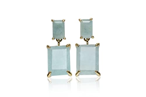 Boucles d'oreilles aigue-marine longues pour sublimer vos tenues de mariage