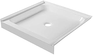 Fine Fixtures Single Threshold Acrylic Shower Base - Non-Slip Textured Surface, Durable Shower Floor Pan 32" x 32" for Easy Installation, White Color for Modern Bathrooms