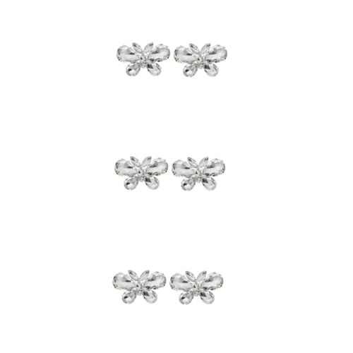 Boucles de chaussures en alliage et strass argentés de haute joaillerie pour cérémonie