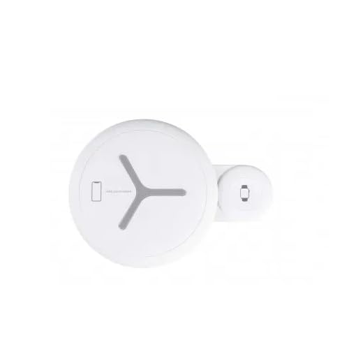 Chargeur sans fil Qi double induction rapide DrPhone REFORM pliable blanc multi-appareil
