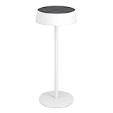 EGLO LED Solar Tischleuchte außen Simeri, kabellose Akku Tischlampe touch dimmbar, Solarlampe Outdoor aus Metall in Weiß, warmweiß, neutralweiß, kaltweiß, IP54