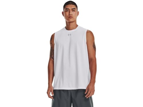 Under Armour Men's Team Tech Sleeveless Shirt XL White