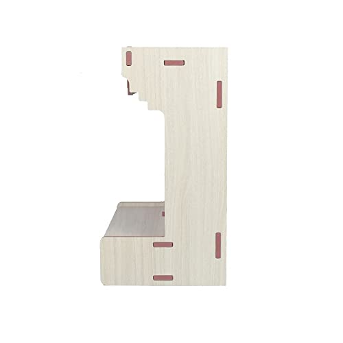 Mandir de madera blanco con luces para rezo en casa 2