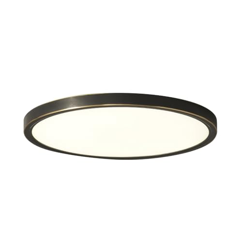 Luminaire de plafond circulaire moderne en cuivre véritable pour salon élégant