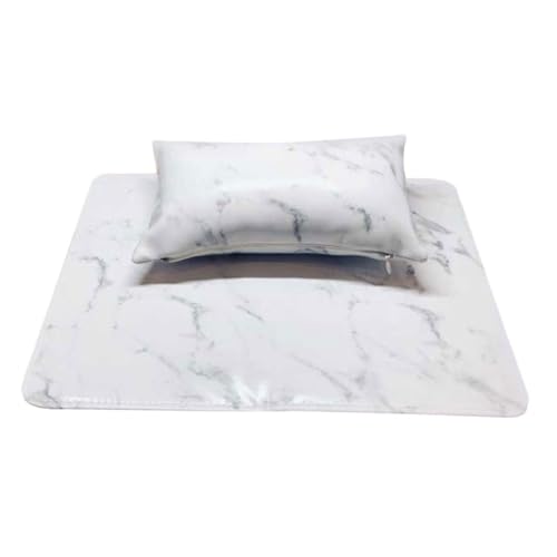 minkissy 美甲手枕 折りたたみ可能 大理柄 手枕とテーブルマット付 ネイルサロン用ネイルアートパッド 手首保護 快適で通気性良好 家用にも