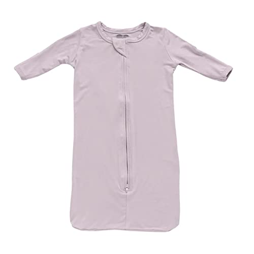 Image of MK & CO. ORGANICS - Baby Sleeper 3-6 Months - Soft & Stretchy Baby Sleeper Newborn Baby Clothes - Unisex Newborn Clothes for Gender Neutral Baby Gift - Baby Gowns with Double Zip - Mulberry Mist