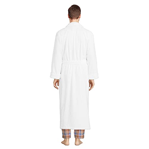 Lands' End Mens Full Length Terry Robe White Regular X-Large #TOP1