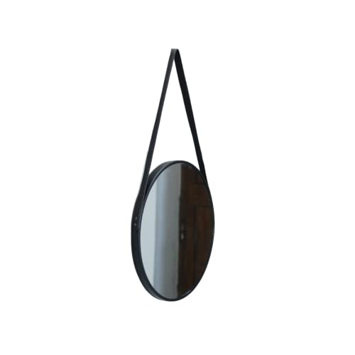 Image of Modern Elegance Round Wall-Mounted Mirror Metal Framed Wall Mirror Bathroom Mirror Living Room Mirror Home Decor Mirror 18 x 18 Inches Black MF 74