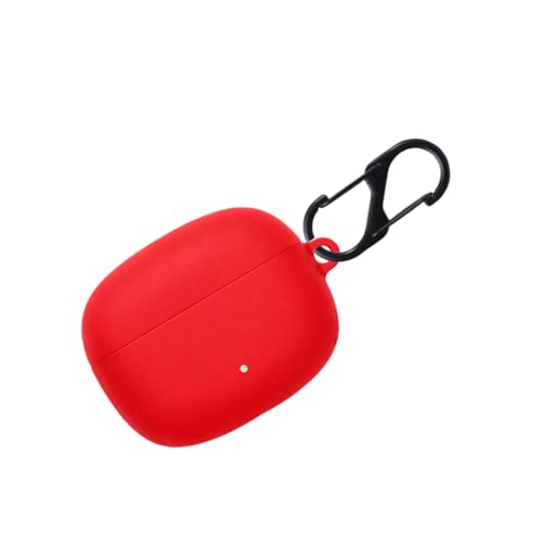 Image of SHISHVIKA Silicone Case Cover Compatible with OnePlus Nord Buds 4 Pro | Shockproof Protective Cover | Soft TPU Skin | Anti-Slip | Dustproof | LED Visible | Keychain Hook Included (Red)
