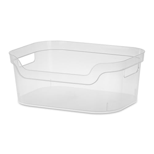 Sterilite Medium Open Bin, Clear Plastic Organizing Container, 24-Pack