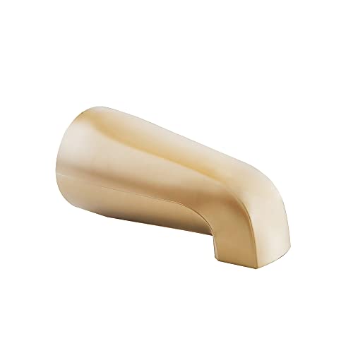 Sento Slip On Gold Universal Heavy Durable Metal Bathroom Tub Spout Without Diverter, Heavy Duty Metal Bathtub Faucet Without Shower Diverter - 4 Inches 1/2" Copper Pipe, Satin Brass #TOP6