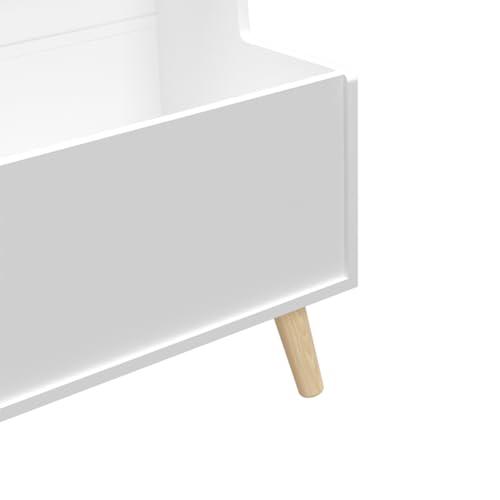 CuisinSmart Kids Bookshelf with Toy Organizer, 3-Tier Wooden Children's Book Shelf, Toy Storage Organizer with Legs, Kids Bookcase for Children's Room, Playroom, Nursery and Classroom White B