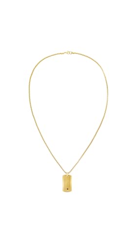 Tommy Hilfiger Jewelry Collar con Colgante para Hombre en Oro Amarillo con una Placa Grabada - 2790628, NECKLACE, Gold