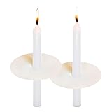 Church Candles with Drip Protectors for Devotional Candlelight Vigil Service, Box of 50 Candles, Unscented White 5