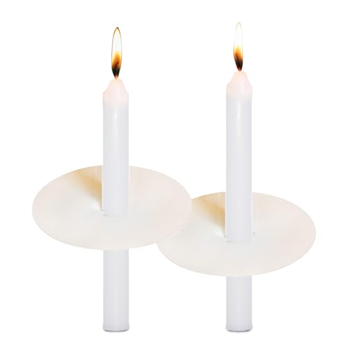 Church Candles with Drip Protectors for Devotional Candlelight Vigil Service, Box of 50 Candles, Unscented White 5