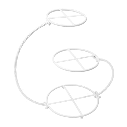 HEJIGOOD Alzata per torte a 3 ripiani in ferro, 30 cm, 25 cm, 20 cm, elegante espositore in metallo, per matrimoni, feste di compleanno, dessert (bianco)