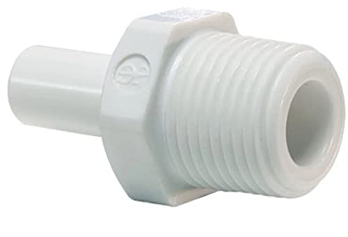 IPW Industries Inc-John Guest - Polypropylene Stem Adapter Fitting 3/8" OD / 1/4" NPT/Single - PP051222W