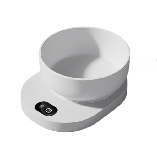 FeiFan 加熱ペットボウル 3? 加熱 給水器 犬 猫 水飲み器 猫 保温ボウル 小動物用給水機 380ml 室内用 屋外用 氷点下の温度で猫、鶏、リスに飲料水を提供 冬 小動物茶碗、猫、ウサギ、鳥、犬給水器 (ホワイト,11cm*5.5cm)