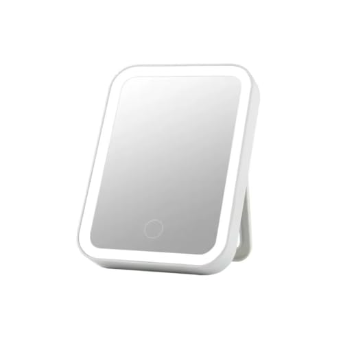 Espelho Maquiagem Com Touch E Borda Luz De Led Mesa Espelho Facial Portátil