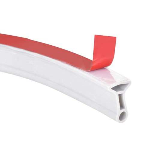 DEARBAG 1M Barrera de Ducha Y Sistema de Retención, Barrera Agua Silicona Tira Impermeable Sellado, Umbral Plegable Autoadhesiva, Borde Plato Barrera Agua Ducha para Baño Lavabo Bañera (Blanco)