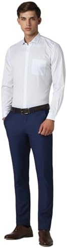 Peter England Men's Cotton Slim Fit Ditsy Printed Full Sleeve Shirt