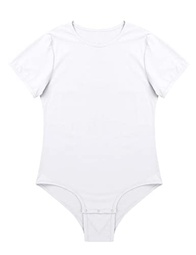 YEAHDOR Men Short Sleeve Romper Shirt Button Crotch Undershirts One-Piece Leotard Bodysuit Tops3