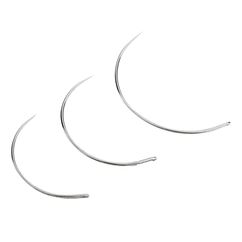 P Prettyia 3Pcs Aiguilles Courbé Outils de Bricolage en Cuir pour Tissus épais – vue 2