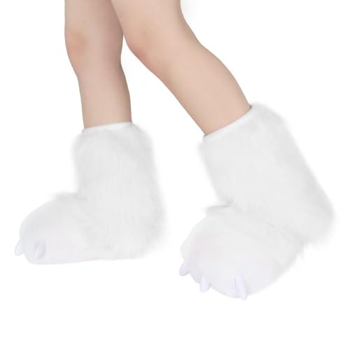 Cute Plush Animal Bear Fursuit Feet Paw Slippers Claw House Shoes Funny Costume Accessories2