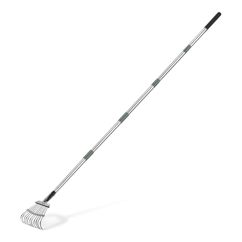 Amazon Basics - Garden Rake, 38.5" - 80.5" Adjustable Steel