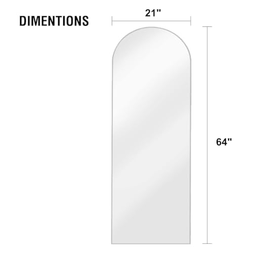 Image of OGCAU 64 inchx21 inch Arched Full Length Mirror, Floor Full Body Mirror, White
