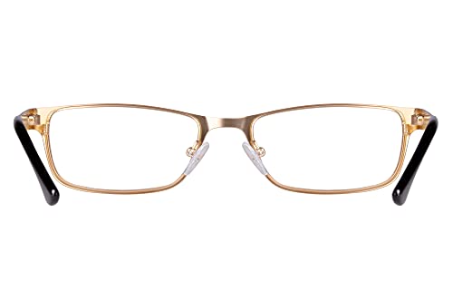 Edison & King “Elements” reading glasses, metal, small frame, with premium lenses (Gold, +2,00 dpt) - Image 4
