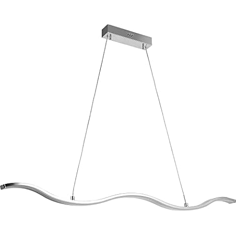 SPARKOR LED 30W Pendant Light Lamp Esstischleuchte,Modern Design, Adjustable Height, Metal, Chrome, 42 x 120 cm Warm White Cover