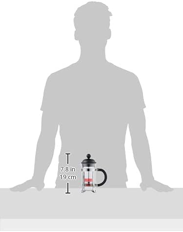 Miniatura 9 de Bodum Caffettiera Cafetera de prensa francesa, tapa de plástico negro y marco de acero inoxidable, 3 tazas, 12 onzas