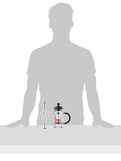 Bodum Caffettiera Cafetière à Piston Noir – 350ml / 3 Tasses – Verre Borosilicate – Filtre Acier Inoxydable – Sans BPA – Lavable au Lave-Vaisselle – Fabriquée au Portugal
