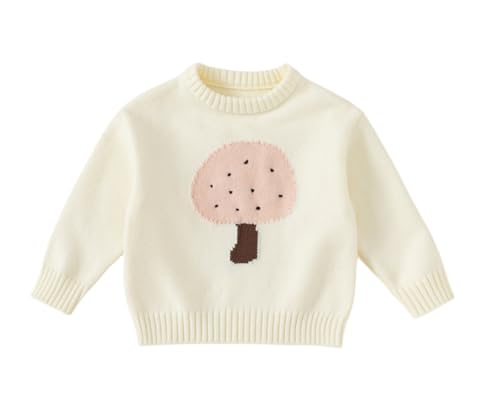 Kids Girls Boys Knitted Round Neck Long Sleeve Sweater Cute Printed Autumn/Winter Pullover Top - Main Image